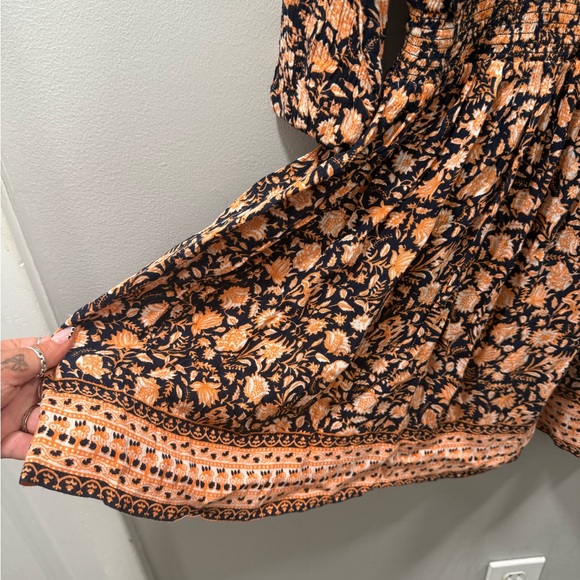 Faherty montara Floral Print Dress in Black and Orange wanderlust size XS - Picture 8 of 11
